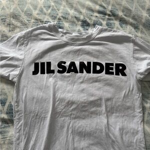 Jil Sander White Tee with Black Logo